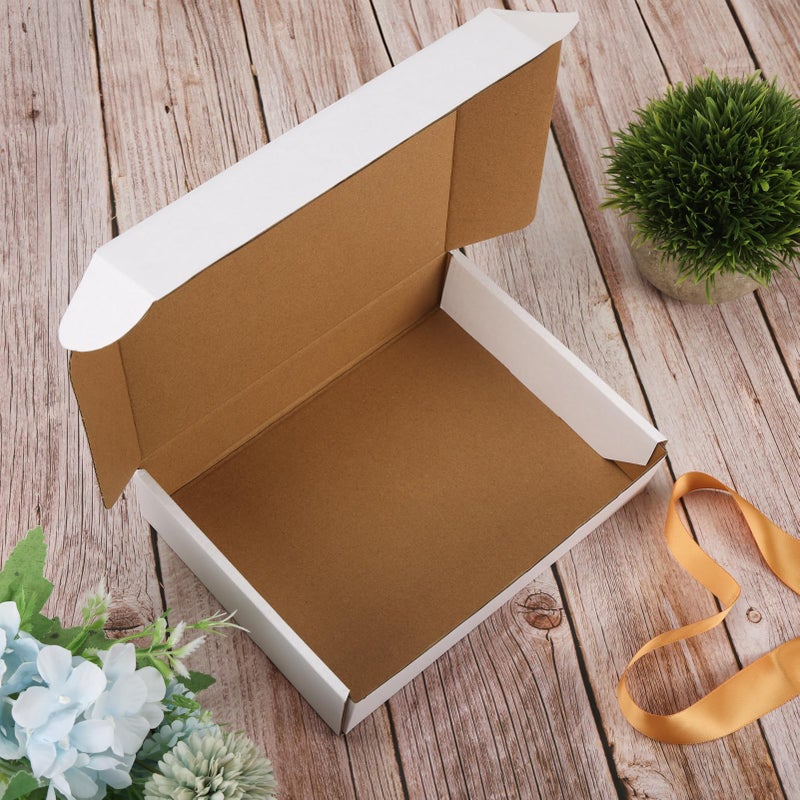 RLAVBL 9x6.5x2 Inches Shipping Boxes Set of 30, White Small Corrugated Cardboard Box, Mailer Boxes for Packing Small Business - Image 4
